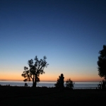 Watching the sun set from the verandah